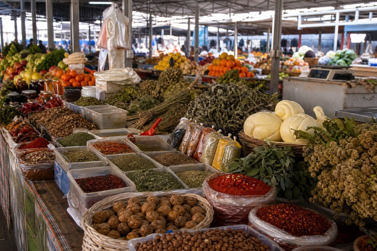 Рынок и дегустация локальных продуктов (иллюстративно).